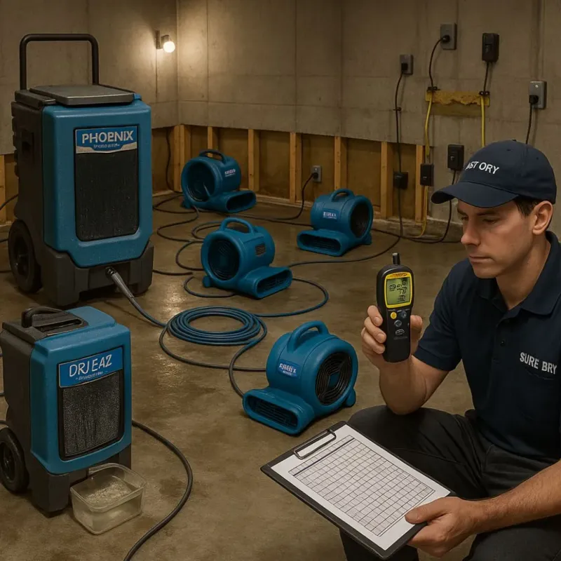 Structural Drying and Dehumidification process in Norlina, NC